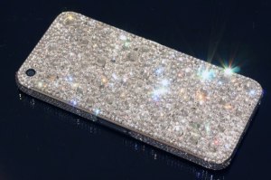 iPhone 5 in Platinum set with an array of Swarovski Crystals from www.ashegold.com